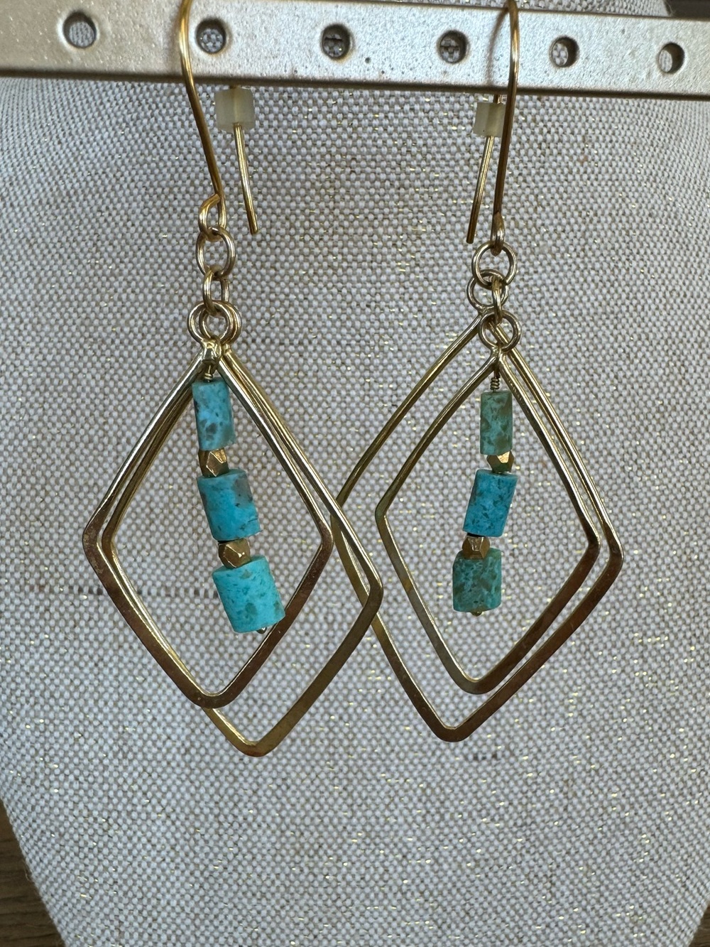 DIAMOND TURQUOISE EARRINGS | AUREUS + ARGENT x Banana Republic - Picture 2 of 4
